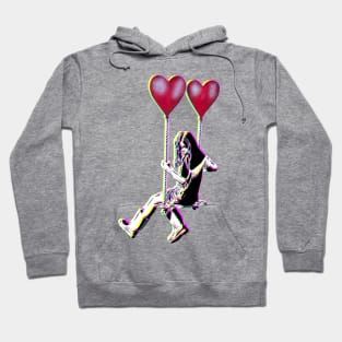 Banksy Ballon Girl Yellow Cyan Magenta Screenprinted Hoodie